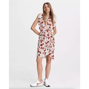 Rag & Bone Gigi Flocked Silk Chiffon Floral Twist Mini Dress Size 0 NWT